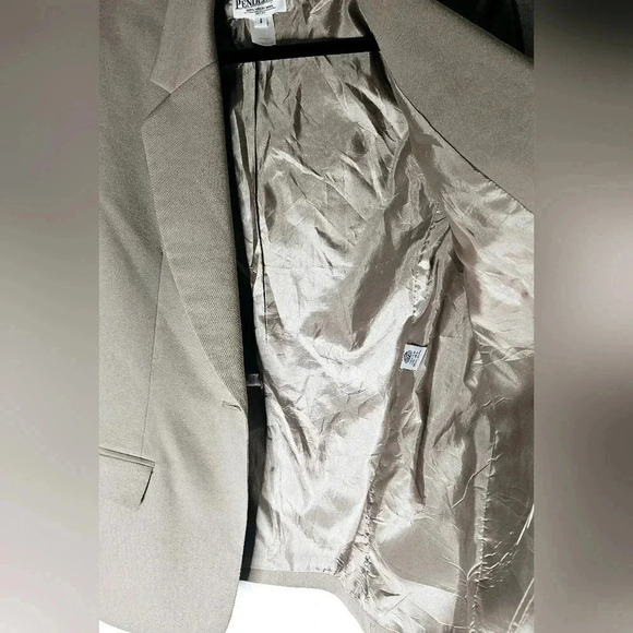 Pendleton 100% Fine Wool Beige One  button Slim fit Blazer Jacket Sz 6 - Picture 6 of 6